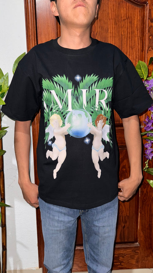 Amiri Airbrush Cherub Tee White and Black