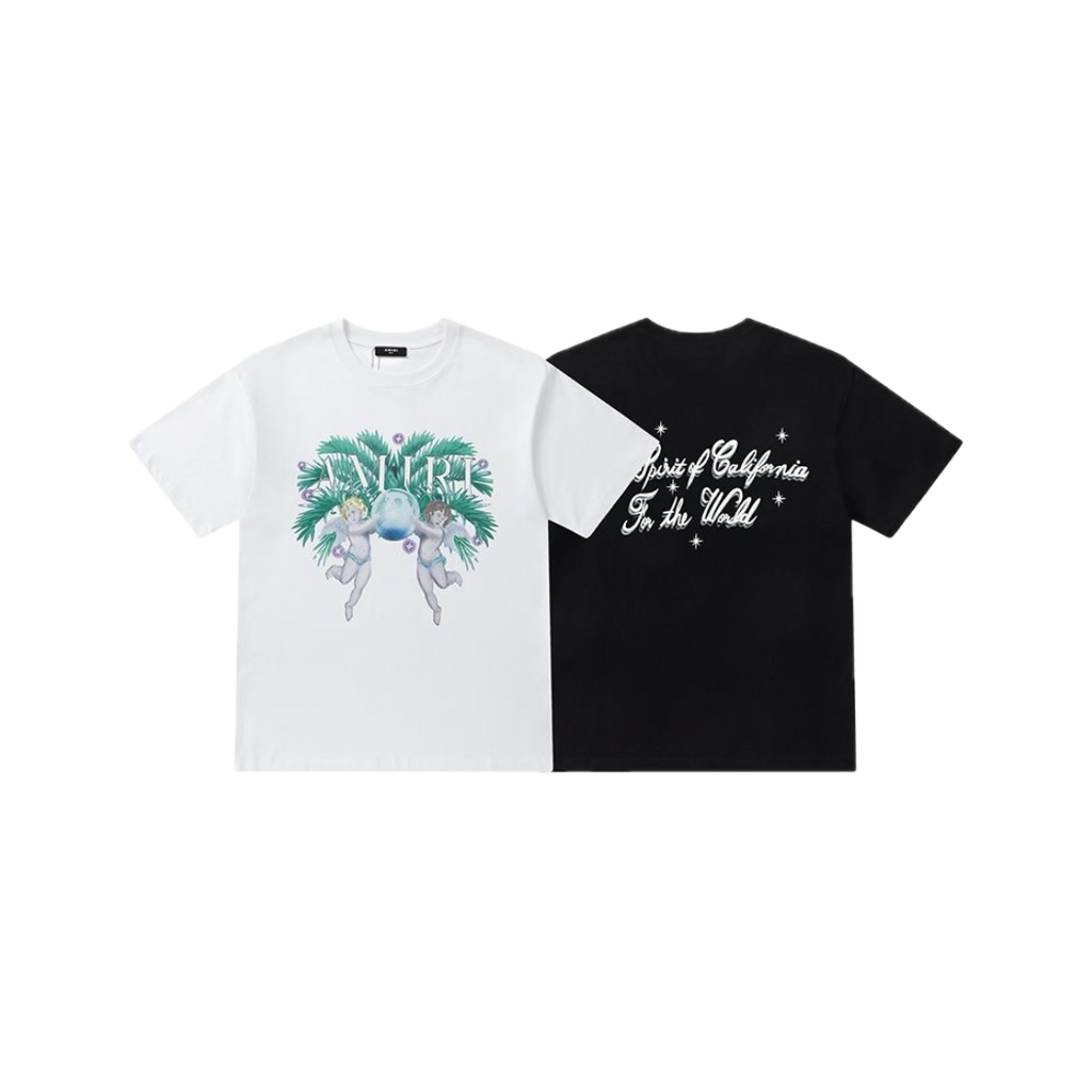 Amiri Airbrush Cherub Tee White and Black
