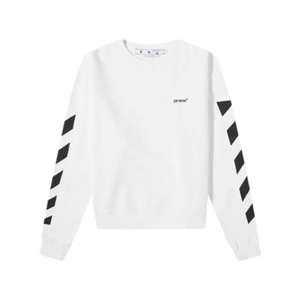 OFF-WHITE Off- Diagonal Helvetica Oversized Sweatshirt-White/Black