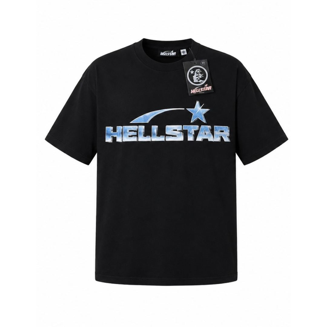 Hellstar Blue Chrome Logo Tee
